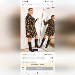 Black and copper floral dress